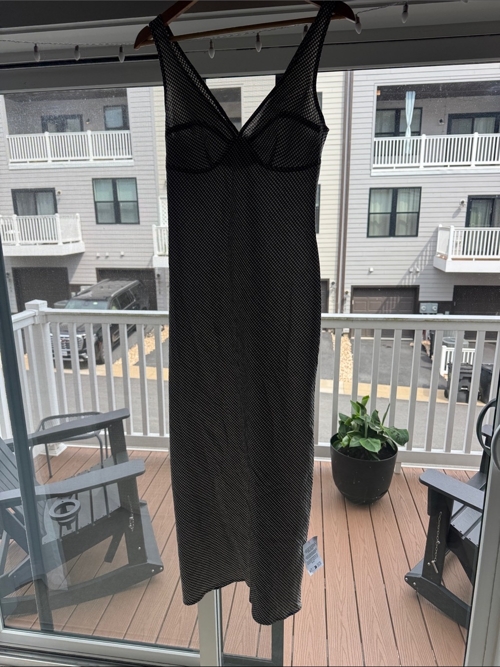 ASOS Black and White V Neck Midi Slip Dress